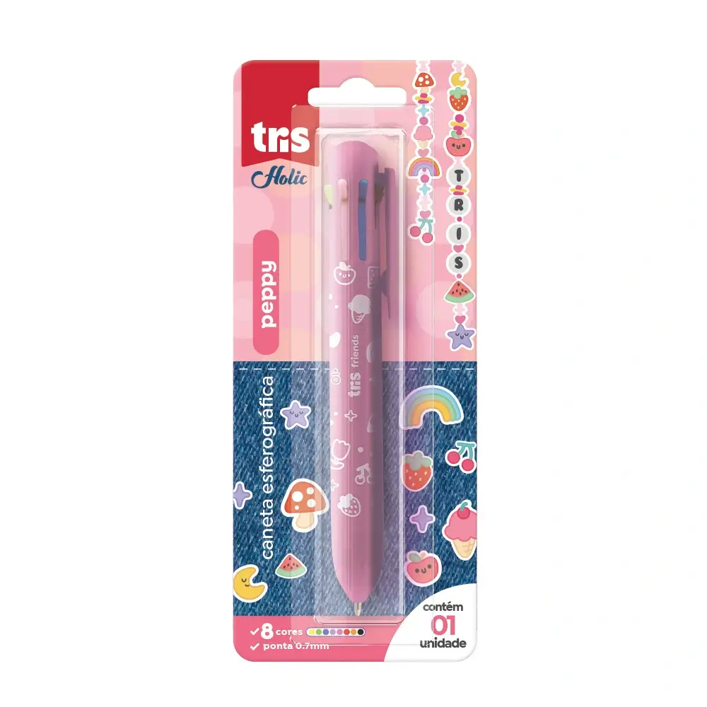 Caneta Esferográfica Peppy Holic Charm - 8 Cores - 0.7mm - Cartela C/ 1un - Tris - Imagem 2