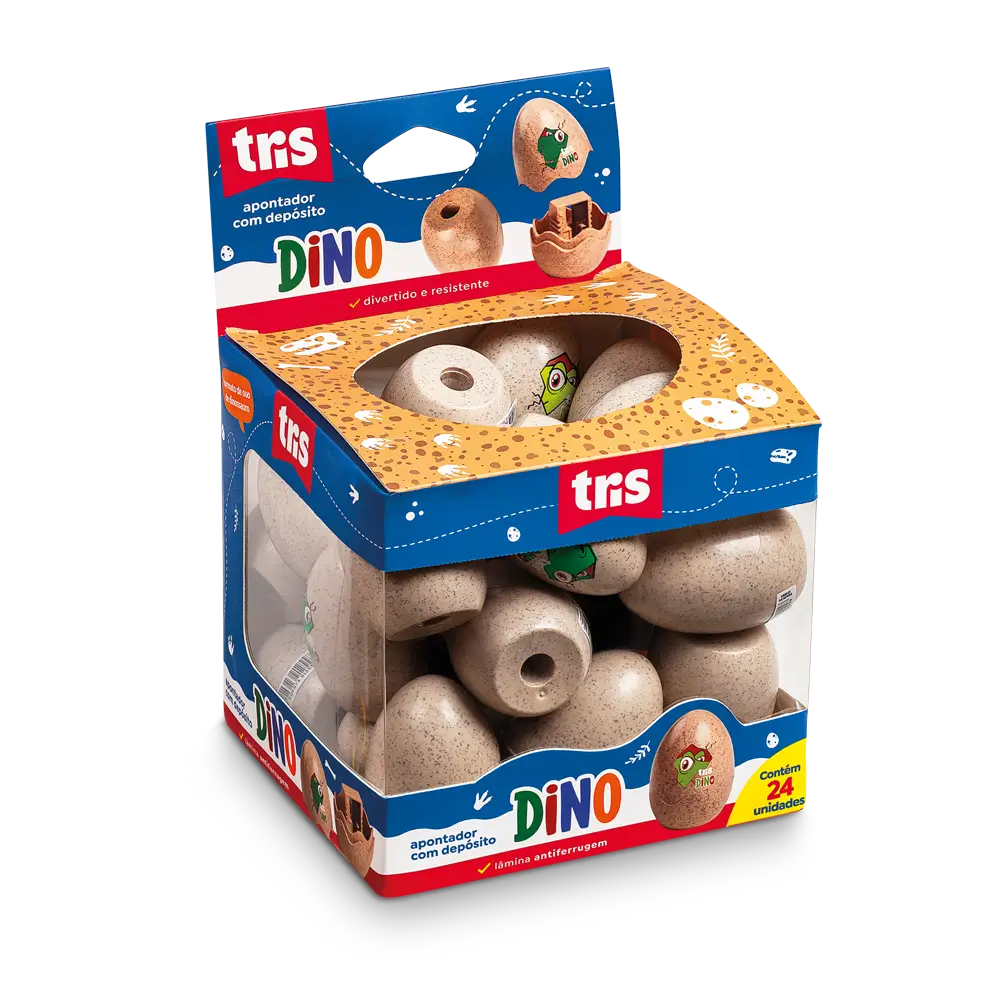 Apontador com Depósito Dino - Display C/ 24 un - Tris - Imagem 1