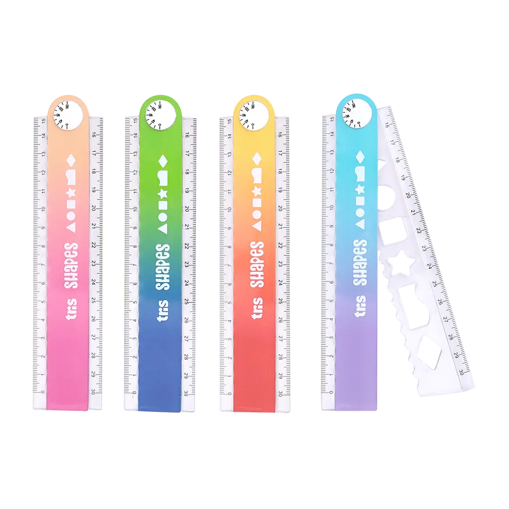 Régua Plástica Shapes - 30cm - Dobrável - Caixa C/ 20 un - Tris - Imagem 3