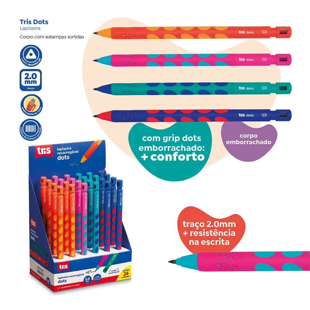 Lapiseira Dots - 2.0mm - Display C/ 24 un - Tris - Imagem 3
