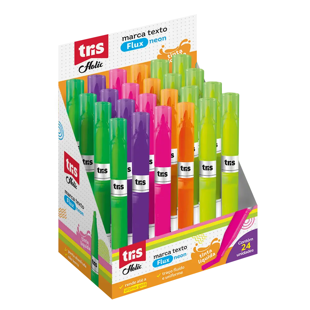 Marca-texto Flux Holic Pop - Display C/ 24 un - Tris - Imagem 1
