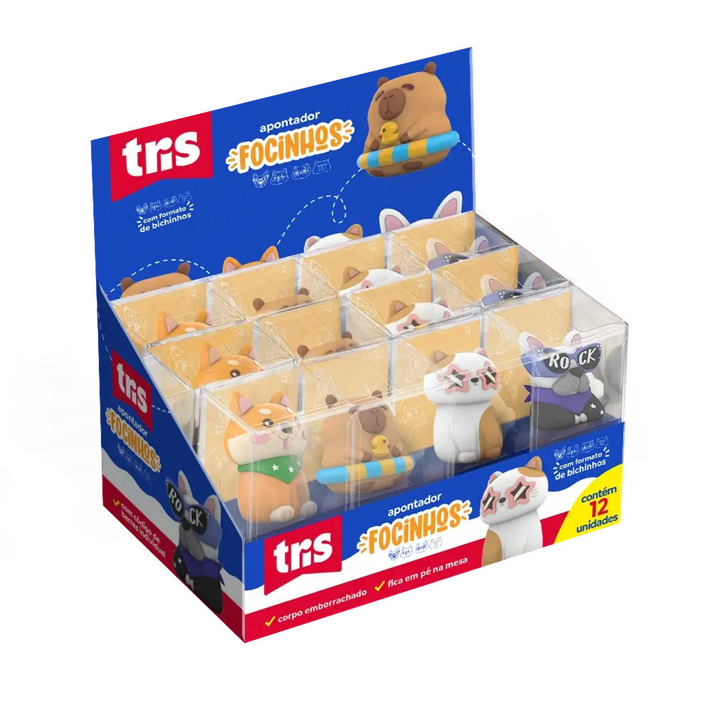 Apontador Focinhos - Display C/ 12 un - Tris - Imagem 1