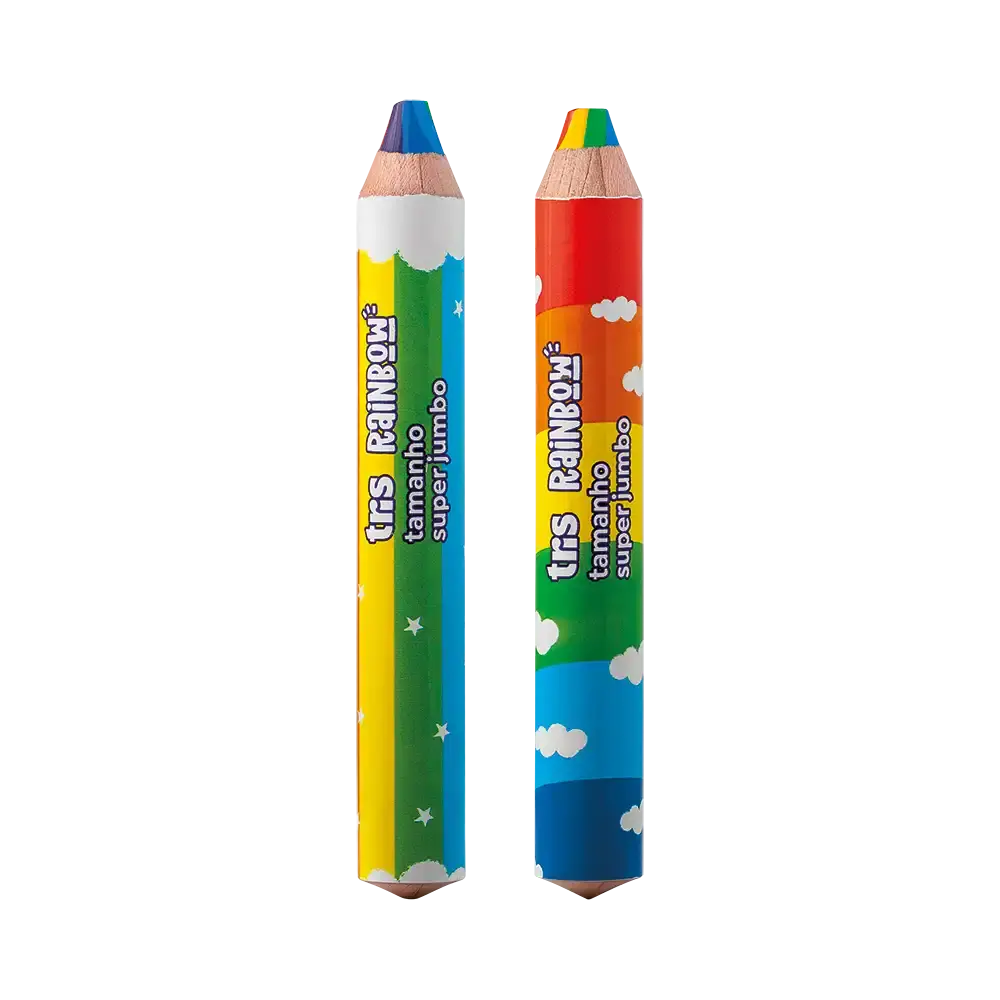 Lápis de Cor Rainbow Tamanho Super Jumbo - Mina Multicolorida - PoteC/12 un - Tris - Imagem 2