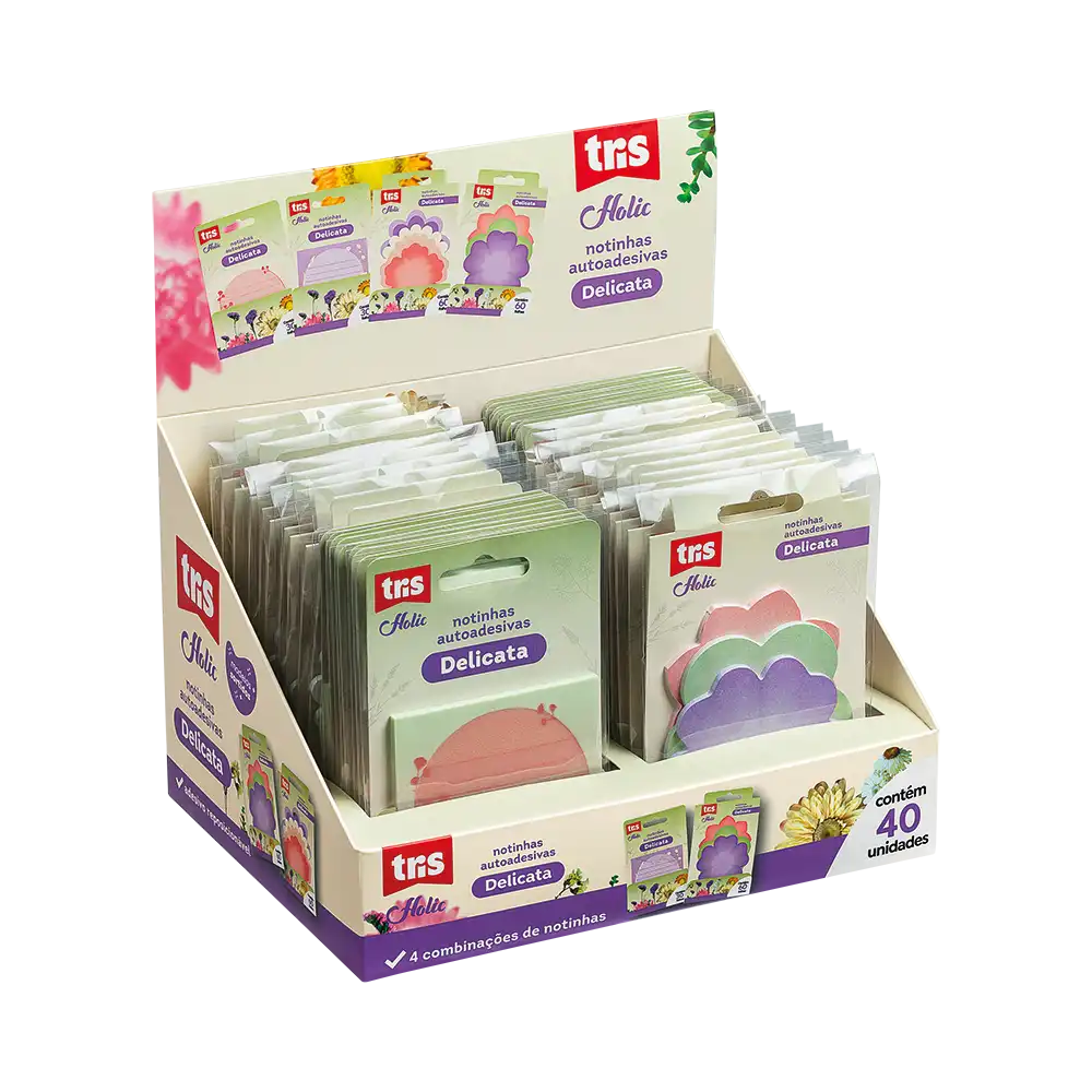 Kit de Notas Autoadesivas Holic Delicata - Display C/40 un - Tris - Imagem 1