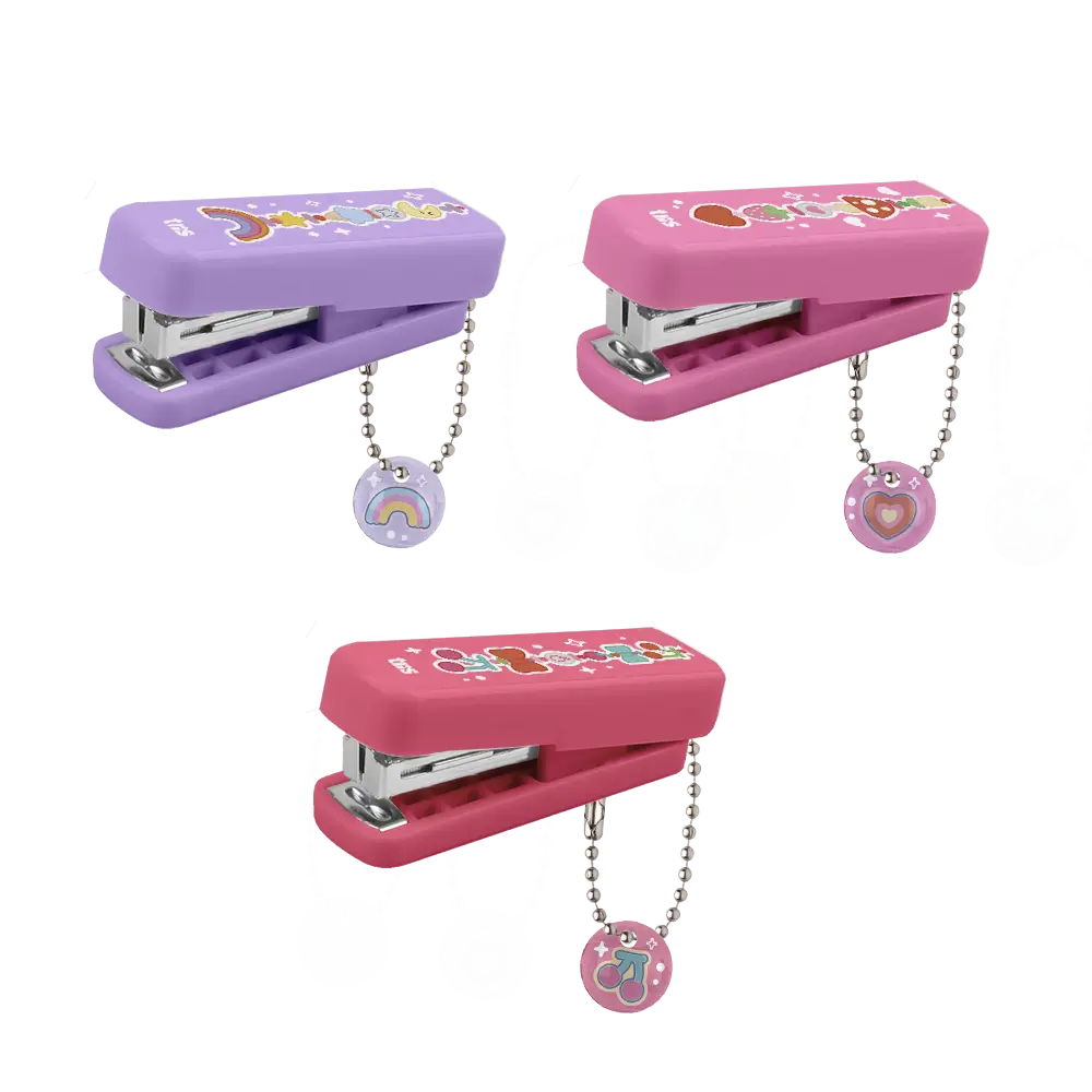 Grampeador Mini Munch Holic Charm - Com Chaveiro - Nº 10 - 20 Folhas -C/ 100 Grampos - Display C/ 12 Cartelas - Tris - Imagem 4