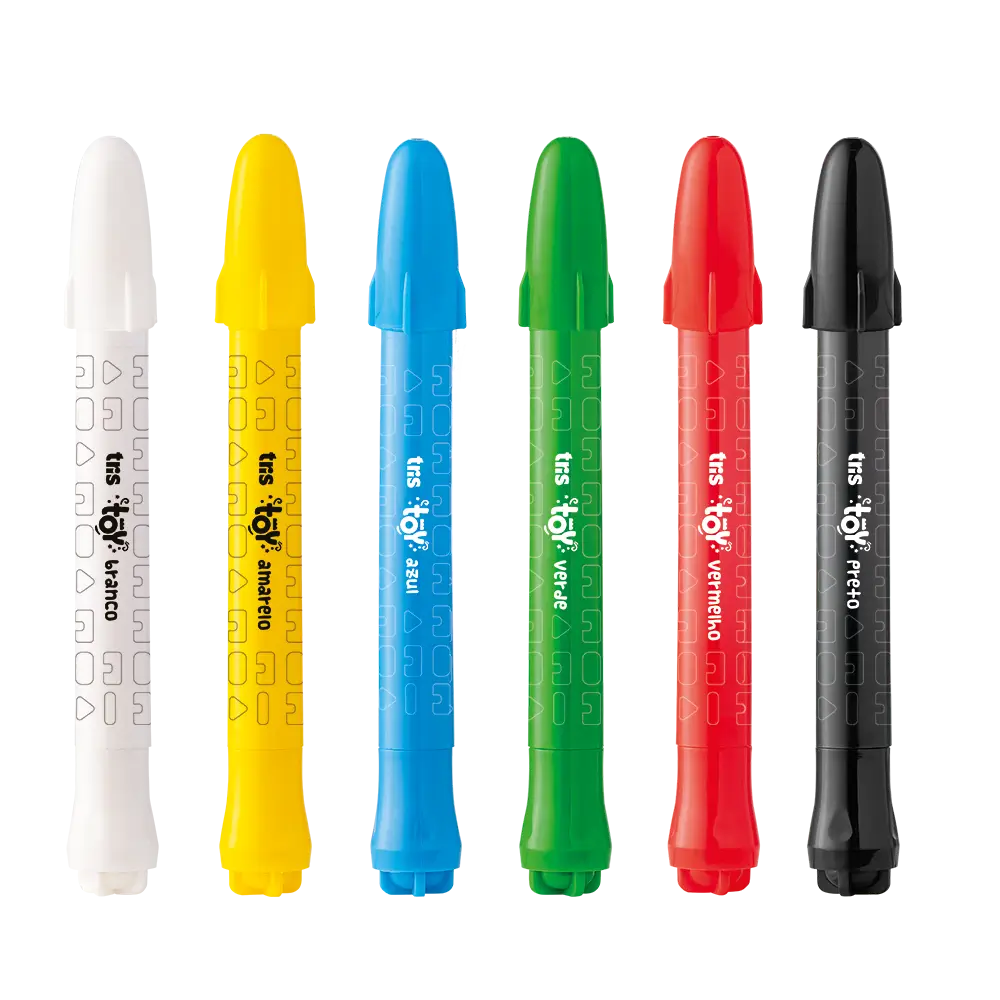 Kit Guache em Bastão Toy - 6 Cores + 8 Folhas Para Colorir + 1 Pincel -Tris - Imagem 2