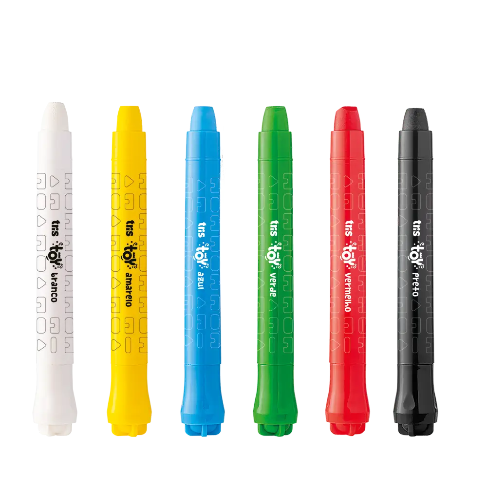 Kit Guache em Bastão Toy - 6 Cores + 8 Folhas Para Colorir + 1 Pincel -Tris - Imagem 3