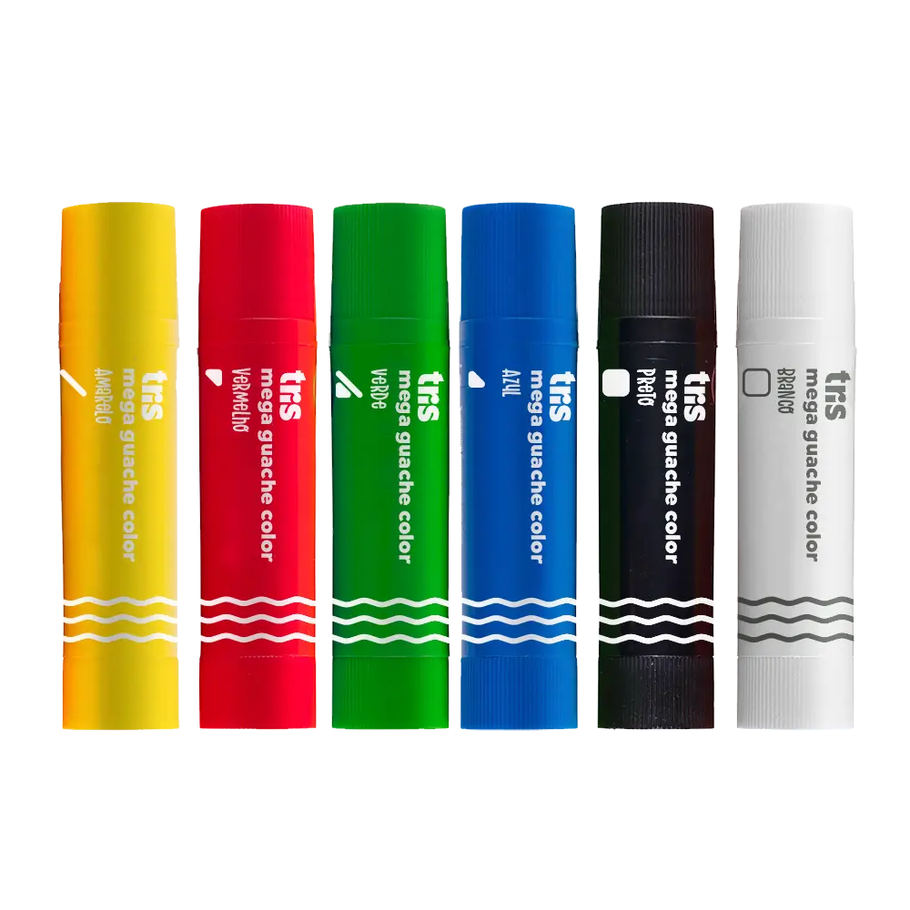 Guache em Bastão Mega Guache Color - 6 Cores Regulares - Tris - Imagem 2