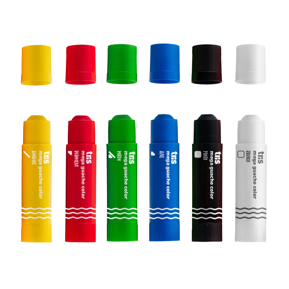 Guache em Bastão Mega Guache Color - 6 Cores Regulares - Tris - Imagem 3