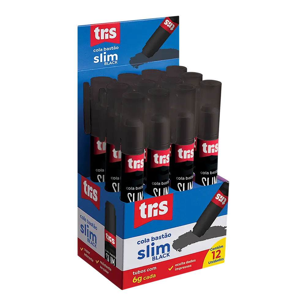 Cola Bastão Slim Black - 6g - Display C/ 12 un - Tris - Imagem 1