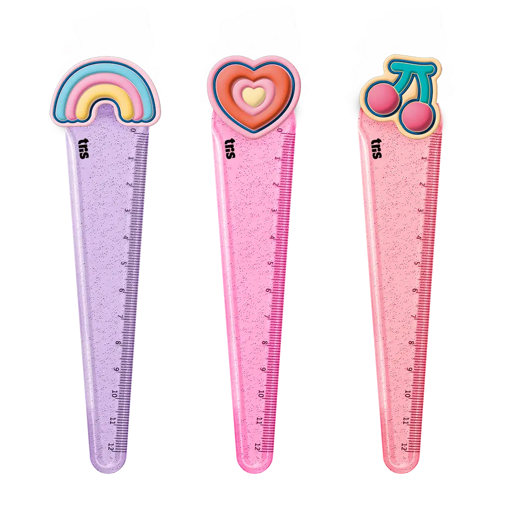 Régua Plástica Twinkle Holic Charm - 12cm - Pote C/ 24 un - Tris - Imagem 3
