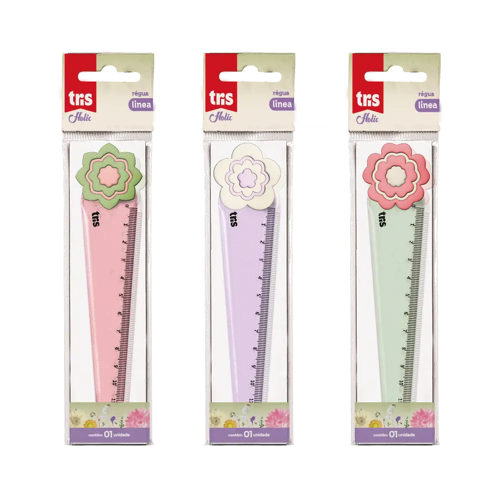 Régua Plástica Linea Holic Delicata - 12cm - Pote C/ 24 un - Tris - Imagem 2