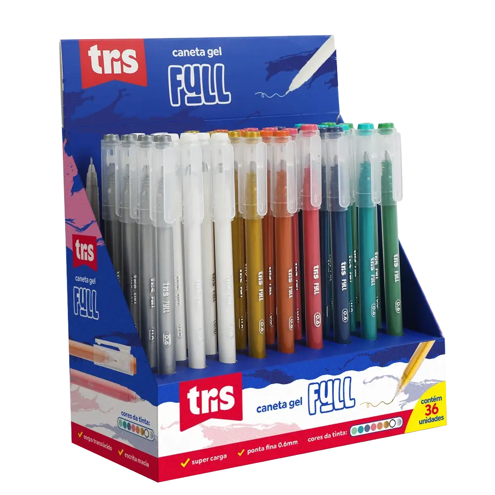 Caneta Gel Full - 0.6mm - Display C/ 36 um - Tris - Imagem 1