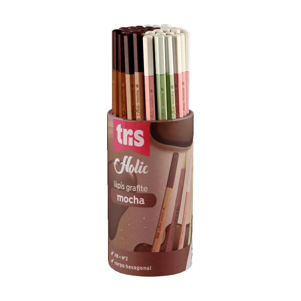 Lápis Grafite Mocha Holic Coffee Shop - HB - Pote C/ 48 un - Tris - Imagem 1
