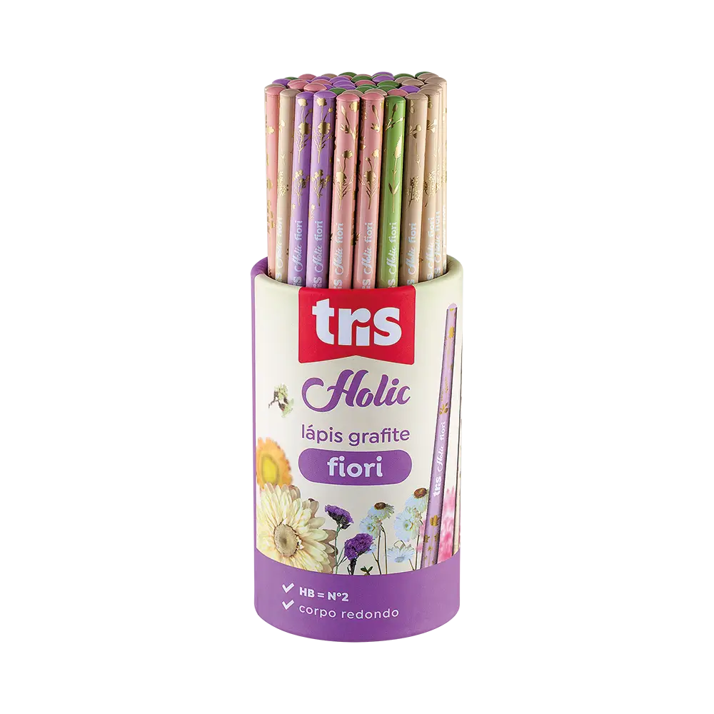 Lápis Grafite Fiori Holic Delicata - HB - Pote C/ 48 un - Tris - Imagem 1