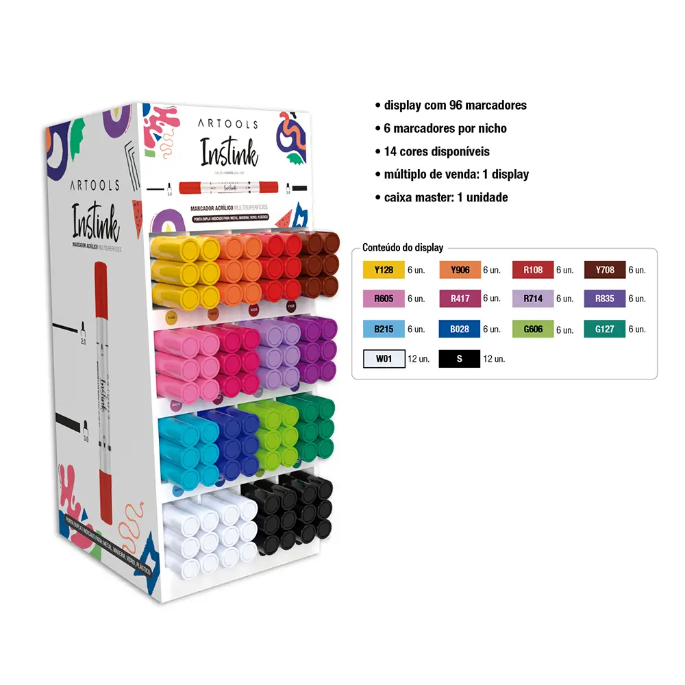 Marcador Acrílico Instink - Display C/96 un - Artools - Imagem 4