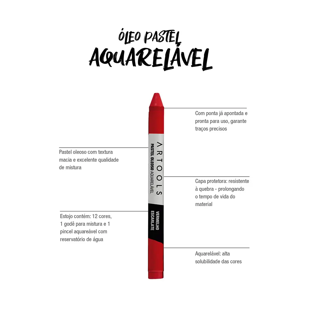 Óleo Pastel Aquarelável - Conjunto C/14 Cores - Artools - Imagem 3