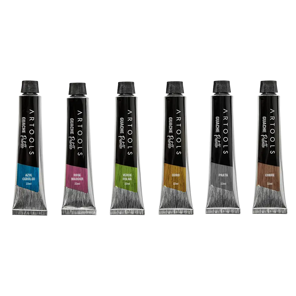 Guache Bisnaga Palette Tons Metálicos - 22ml - Conjunto C/6 cores -Artools - Imagem 2