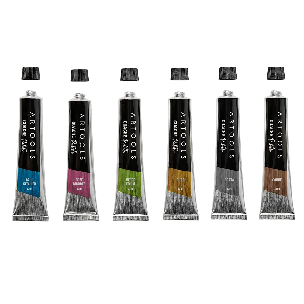 Guache Bisnaga Palette Tons Metálicos - 22ml - Conjunto C/6 cores -Artools - Imagem 3