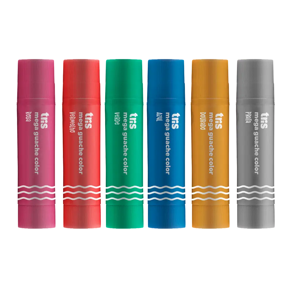 Guache em Bastão Mega Guache Color - 6 Cores Metálicas - Tris - Imagem 2