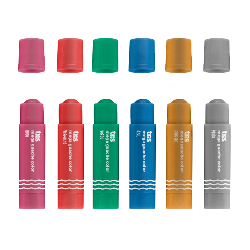 Guache em Bastão Mega Guache Color - 6 Cores Metálicas - Tris - Imagem 3