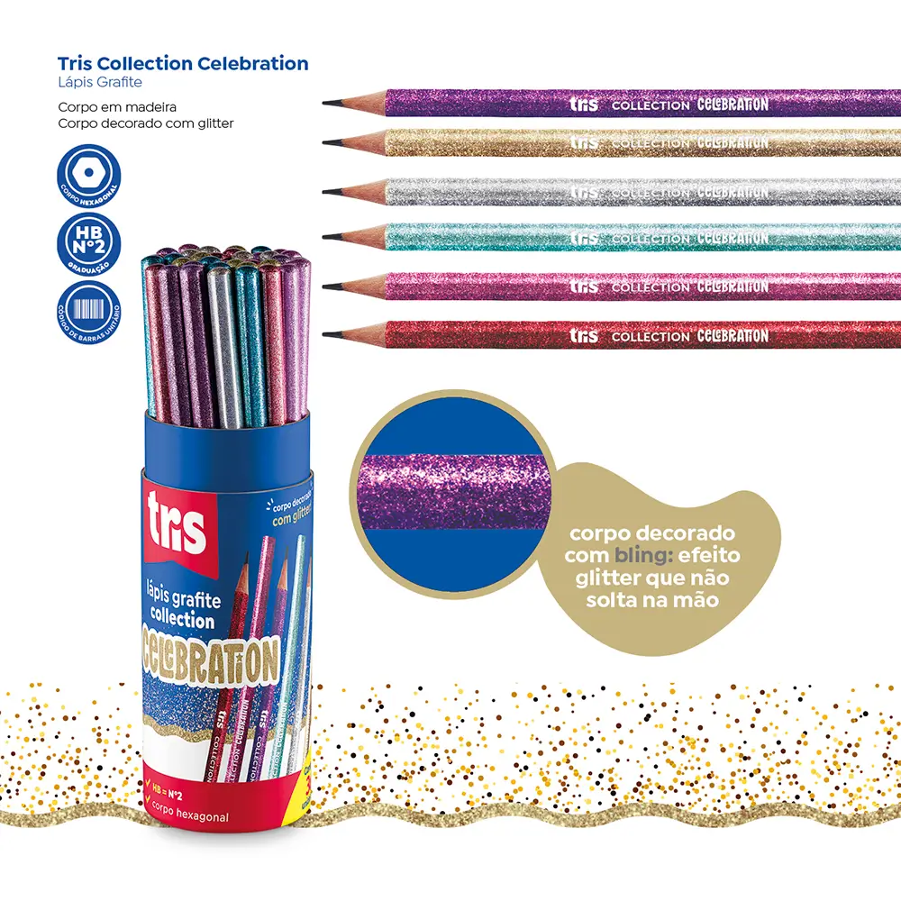 Lápis Grafite Collection Celebration - HB - Pote C/ 36 un - Tris - Imagem 3