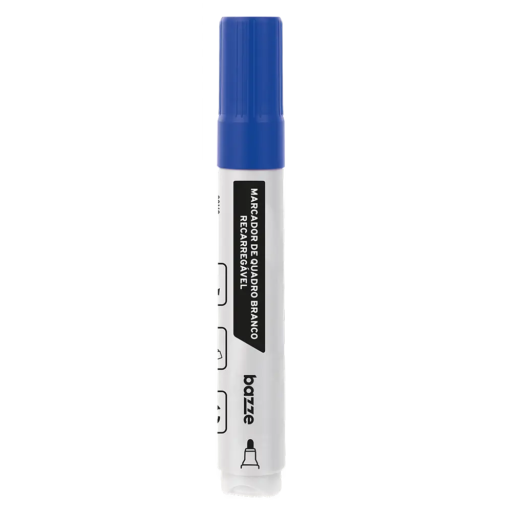 Marcador de Quadro Branco Recarregável - Azul - Caixa C/ 12un - Bazze - Imagem 2