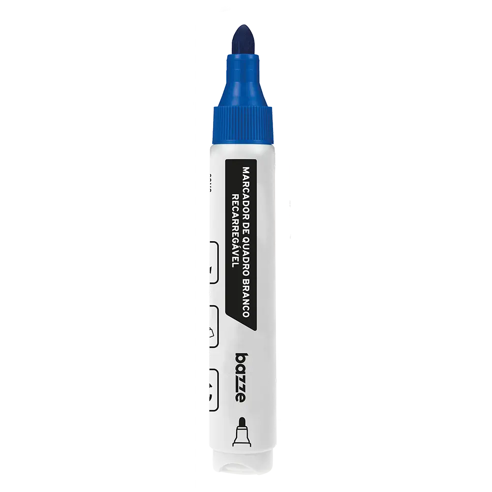 Marcador de Quadro Branco Recarregável - Azul - Caixa C/ 12un - Bazze - Imagem 3