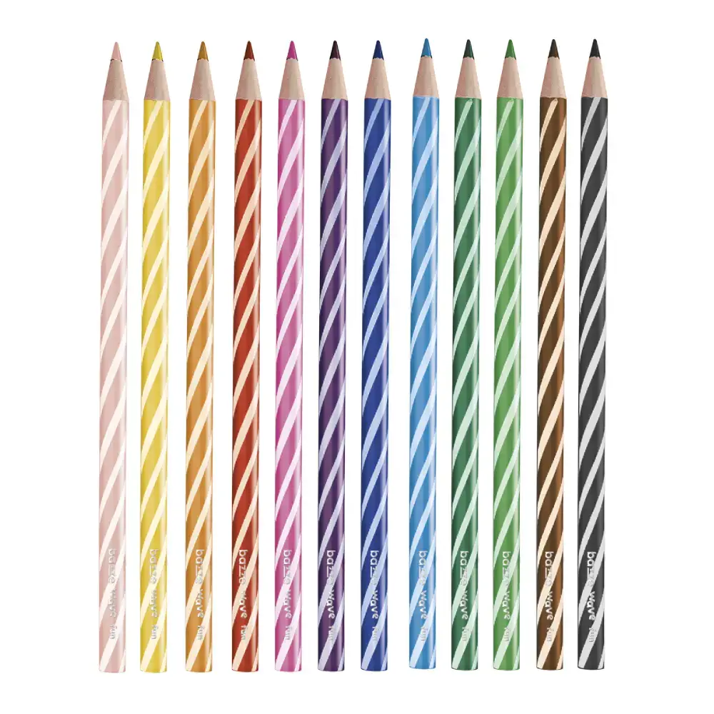 Lápis de Cor Wave Fun - Corpo Decorado - 24 Cores - Bazze - Imagem 2