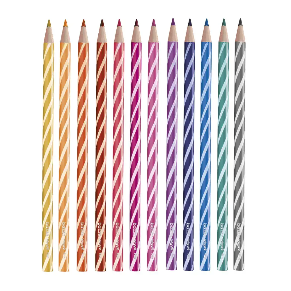 Lápis de Cor Wave Fun - Corpo Decorado - 24 Cores - Bazze - Imagem 3