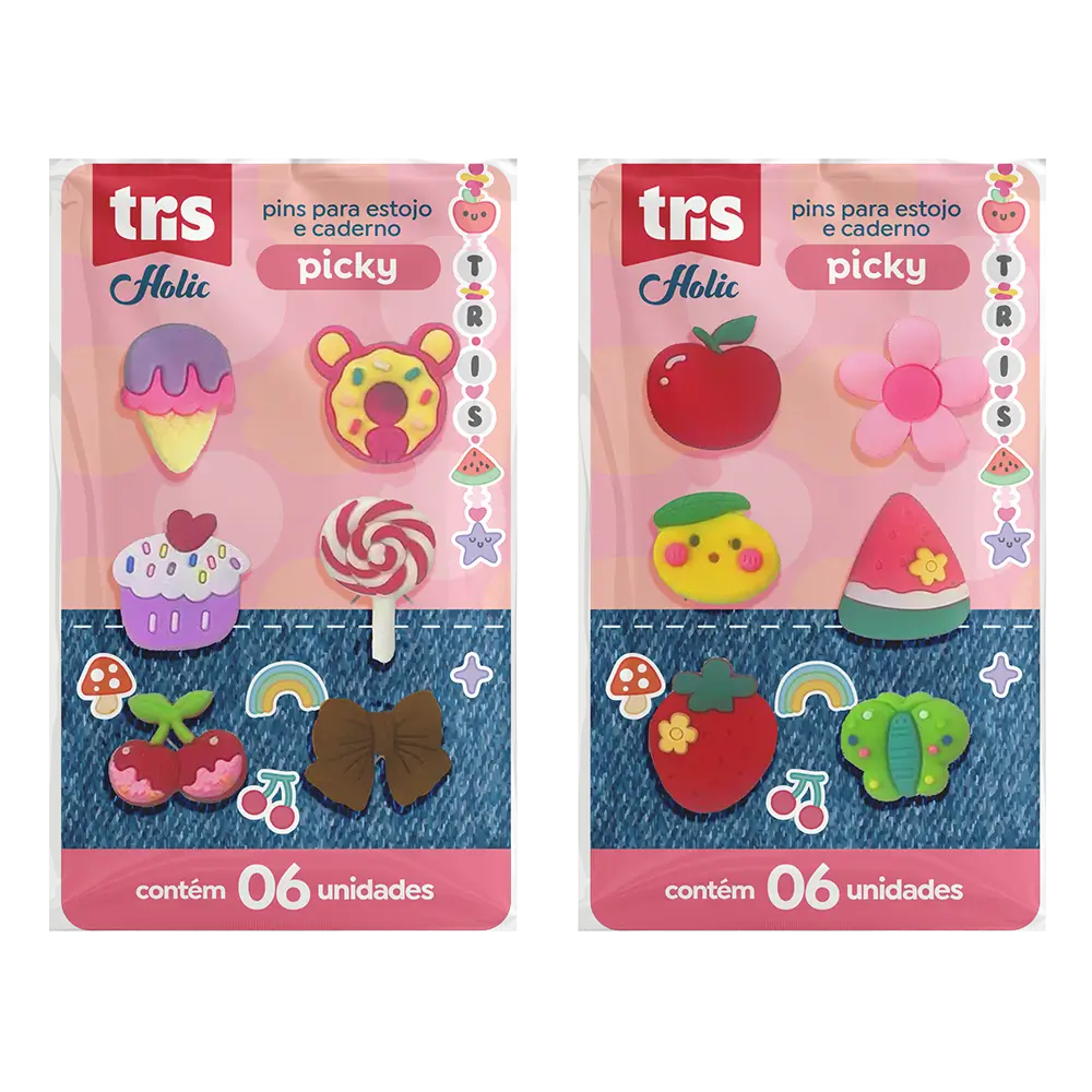 Pins Picky Holic Charm - 4 Variações - Display C/ 24 Cartelas - Tris - Imagem 3