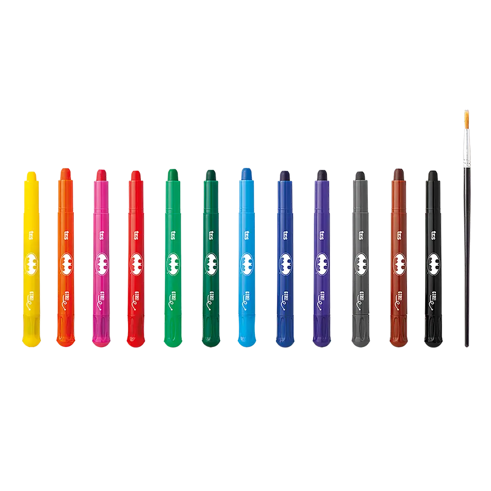 Giz Gel Retrátil - 12 Cores C/ Pincel - Batman - Imagem 2