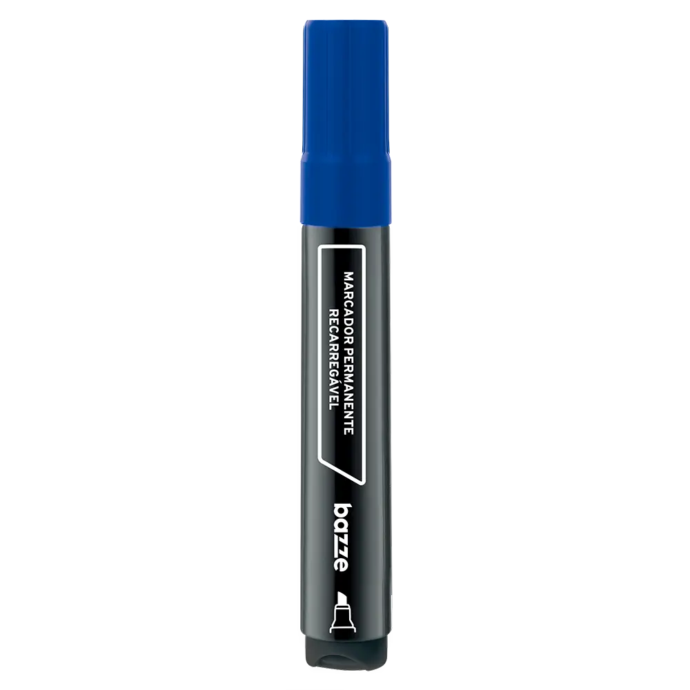Marcador Permanente Recarregável - Azul - Caixa C/ 12 un - Bazze - Imagem 2