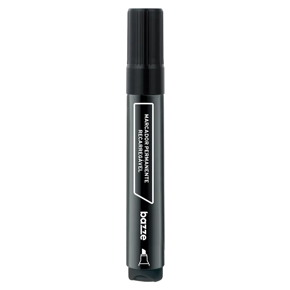 Marcador Permanente Recarregável - Preto - Caixa C/ 12 un - Bazze - Imagem 2