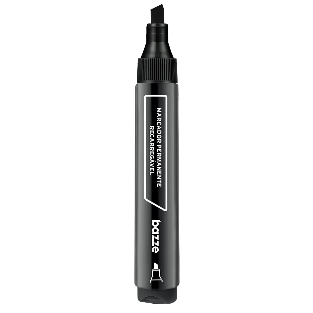 Marcador Permanente Recarregável - Preto - Caixa C/ 12 un - Bazze - Imagem 4